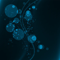 Abstract blue Bokeh vintage background and line. Vector illustration.