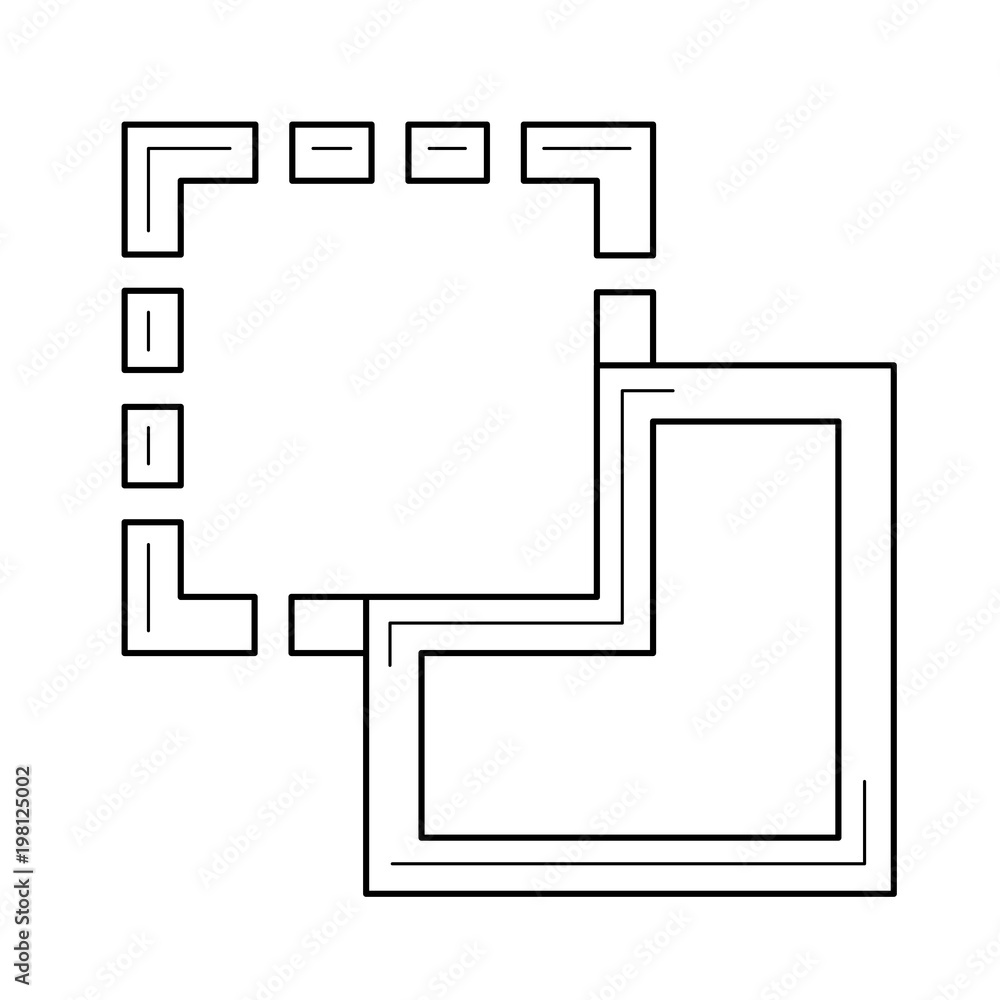 Poster paste image vector line icon isolated on white background
