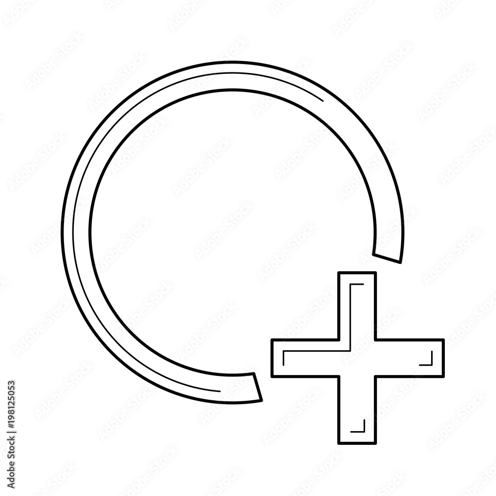 Poster add shape vector line icon isolated on white background