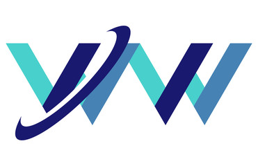 WW Ellipse Swoosh Ribbon Letter Logo