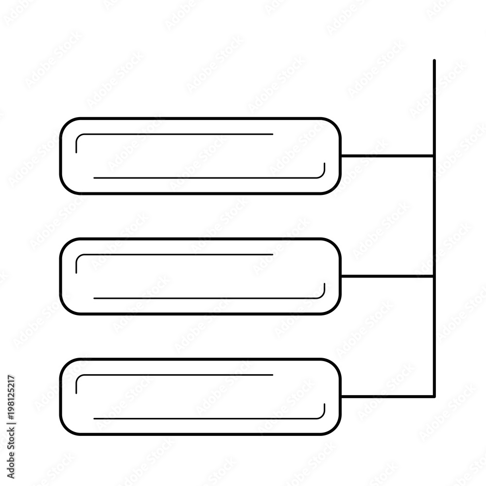 Aufkleber data system vector line icon isolated on white background