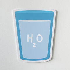 Glass of drinking water icon