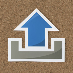 Symbol of upload technology icon