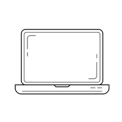 Laptop computer vector line icon isolated on white background. Computer line icon for infographic, website or app.