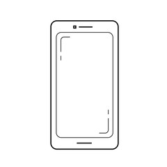 Mobile phone vector line icon isolated on white background. Smart phone line icon for infographic, website or app.