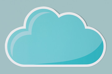 Blue cloud technology symbol icon