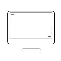 Computer monitor vector line icon isolated on white background. Desktop line icon for infographic, website or app.