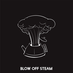 Blow off steam idiom vector