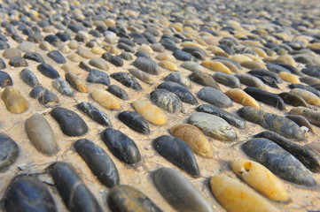 The pebbles on the ground
