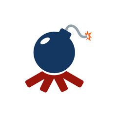 Camping Bomb Logo Icon Design