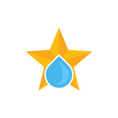 Water Star Logo Icon Design