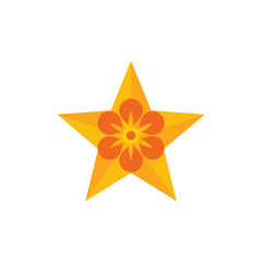 Obraz premium Flower Star Logo Icon Design