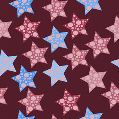 Cotton fabric 3603762 Seamless star pattern with dots.