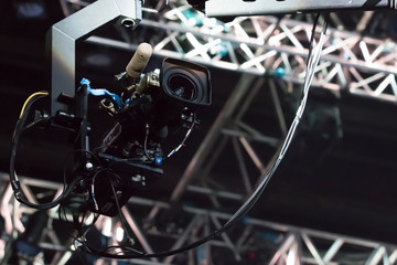 TV camera on a crane ,camcorder on crane