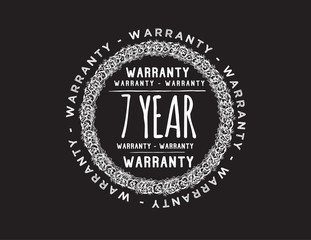 7 years warranty icon vintage rubber stamp guarantee