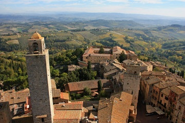 Fototapeta na wymiar The ancient towers of San Gimignano, Italy