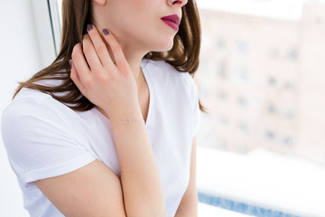 Beautiful stylish woman wearing jewelry