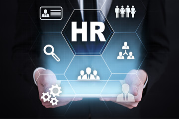 Human resource management, HR, recruitment, leadership and teambuilding. Business and technology concept.