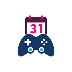 Fototapeta premium Calendar Game Logo Icon Design