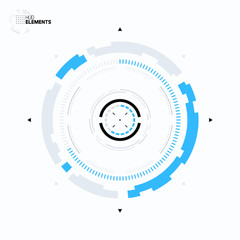 Futuristic Sci-Fi HUD User Interface Circle Element Virtual Reality Design. Abstract Background. Screen Transparency