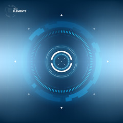 Futuristic Sci-Fi HUD User Interface Circle Element Virtual Reality Design. Abstract Background. Screen Transparency