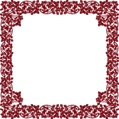 frame of leaves and berries ruby color