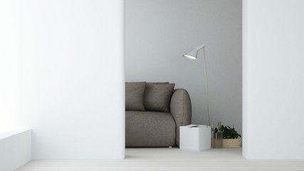Relax space in condominium - 3d rendering minimal japanese