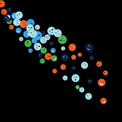 Vector Confetti Background Pattern. Element of design. Colored emoticons on a white background