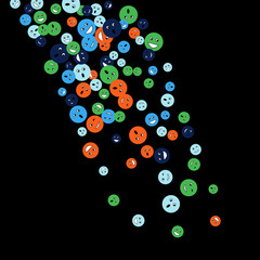 Vector Confetti Background Pattern. Element of design. Colored emoticons on a white background