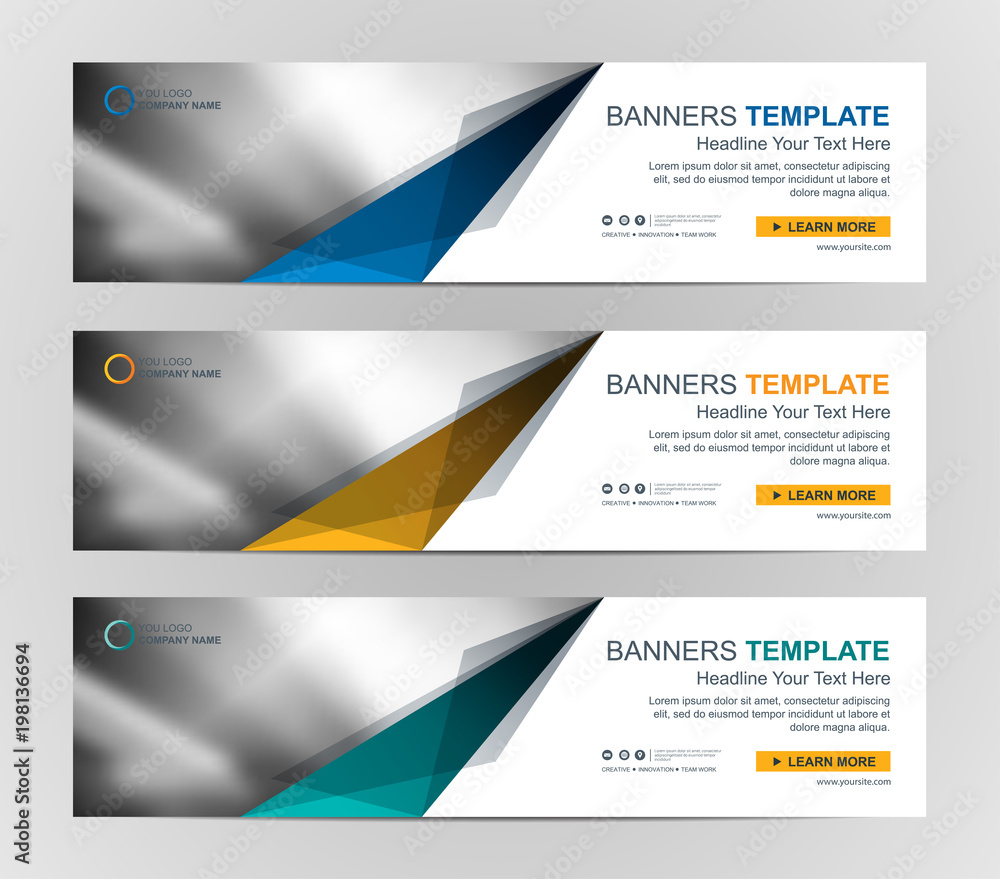 Sticker abstract web banner design background or header templates