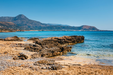 Fototapeta na wymiar Beautiful Falassarna beach on Crete Island, Greece