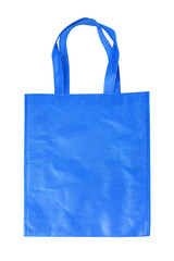 blue shopping bag isolated on white background with clipping path