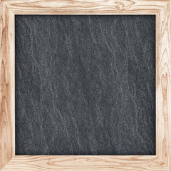 wooden frame with black slate stone background