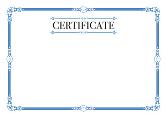 Blue Certificate border in old vintage style
