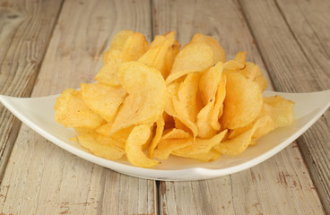 Potato chips on the plate