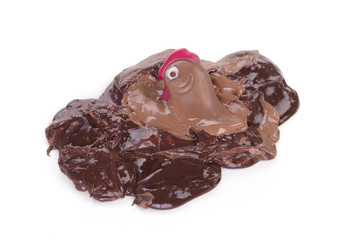 Melting chocolate easter chicken