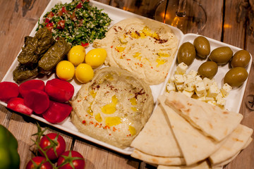 dolma with salad with olives