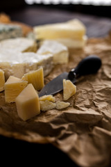 Fototapeta na wymiar Different sorts of cheese