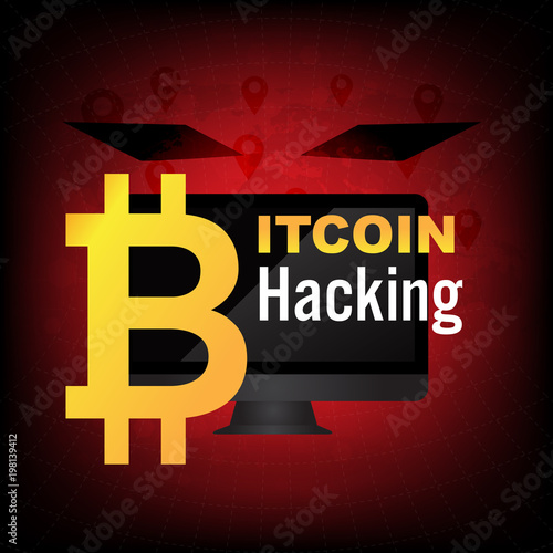 Bitcoin Wallet Hacking Message On Screen Cryptocurrency Theft - 