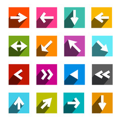 Vector Arrow Icon. Colorful Flat Design Arrows Set.
