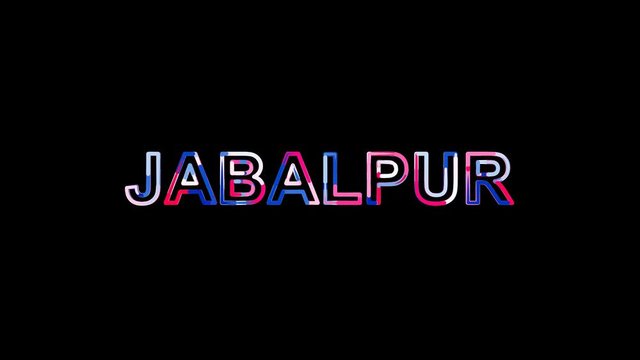 Letters are collected in Big city JABALPUR, then scattered into strips. Alpha channel Premultiplied - Matted with color black