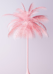 Obraz premium Unusual Pastel Pink Palm 3d illustration