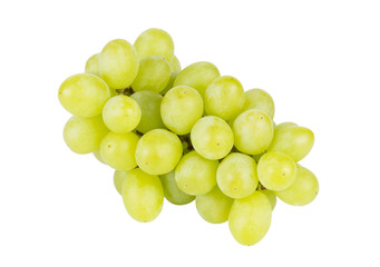 bunch of green grapes isolated on the white background