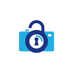Lock Camera Logo Icon Design