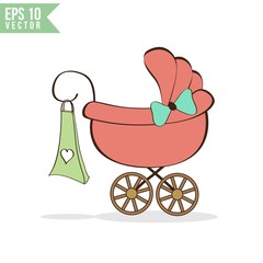 stroller icon vector template