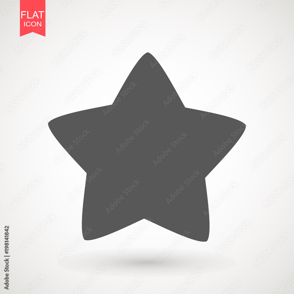 Wall mural round star vector icon , grey favorite web symbol. star icon vector. simple flat symbol. perfect pic