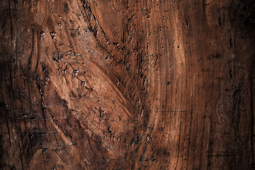 Brown wood texture background surface with old natural wooden pattern.  Rustic timber  table top view.