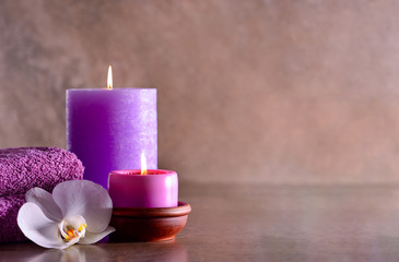 Spa background with burning candles