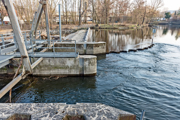 Weir in the hall to control the water