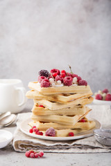 waffles with berries  for breakfast,